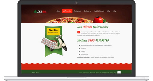 Webdesign-Beispiel eines Online-Lieferservice Webdesign-Beispiel eines Online-Lieferservice für Pizzerias und Restaurants