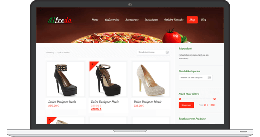 Beispiel eines professionellen Webshops im responsive Web-Design