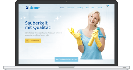 Beispiel einer professionellen Homepage für Reinigungsdienste im responsive Web-Design