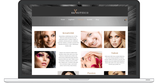 Beispiel einer professionellen responsiven Webseite für Friseure
