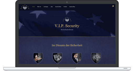 Beispiel einer professionellen Homepage für Sicherheitsdienste im responsive Web-Design