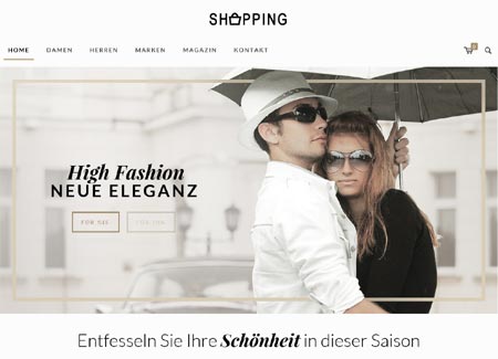 Webdesign für Webshops. Beispiel Fashion-Shops, Mode-Outlets