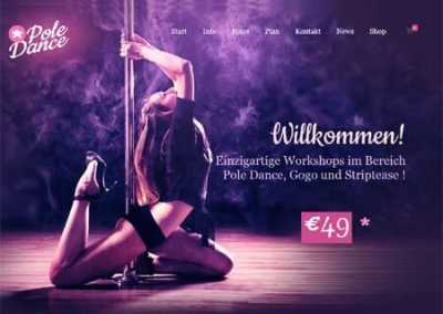 Webdesign für Onepager. Beispiel Pole Dance